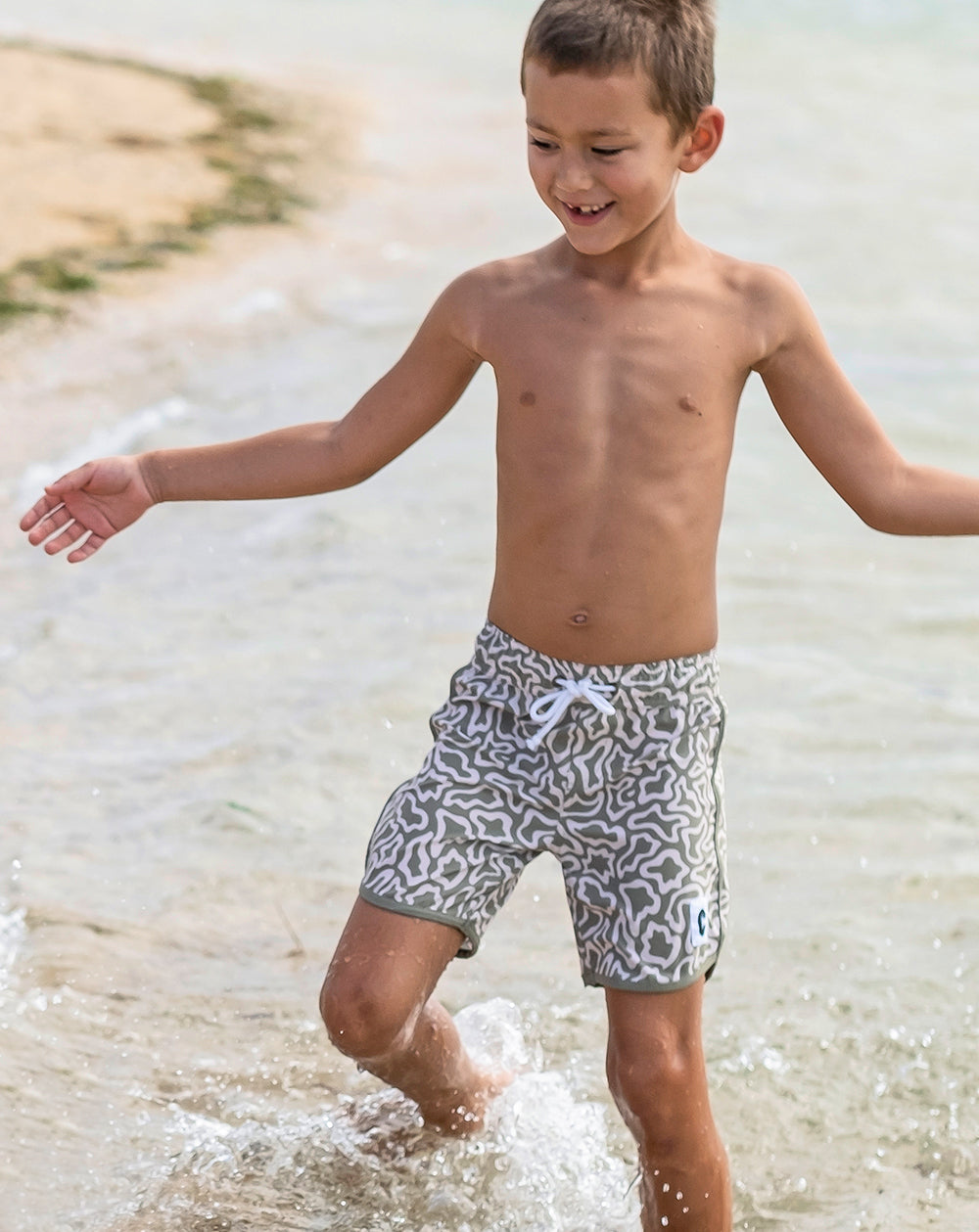 Butterflight Olive Quick Dry Beach Shorts