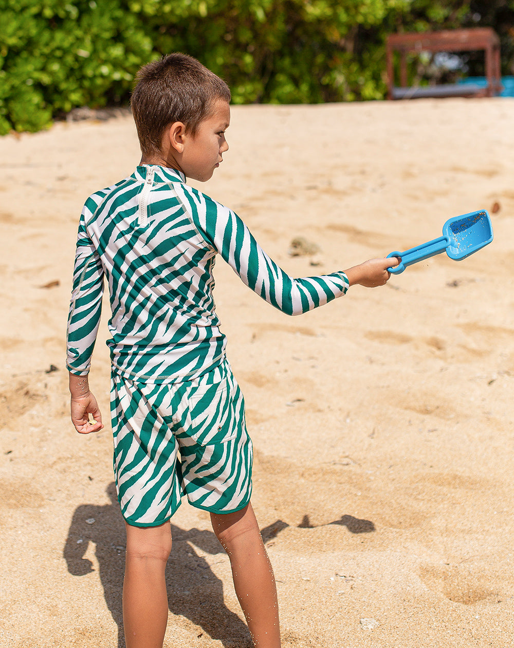 Electric Zebra Emerald Quick Dry Beach Shorts