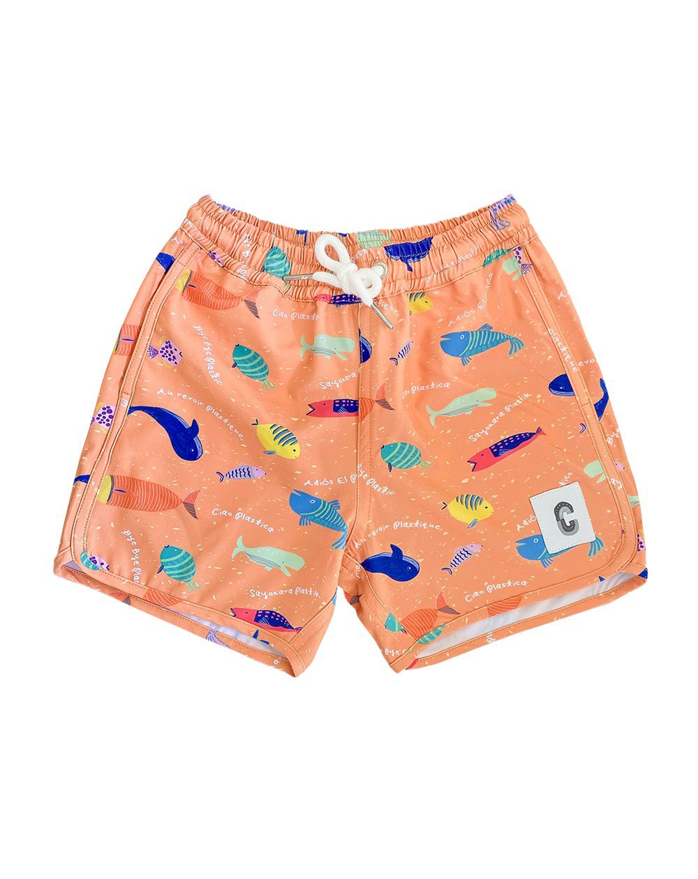 Bye Bye Plastic Orange Quick Dry Beach Shorts