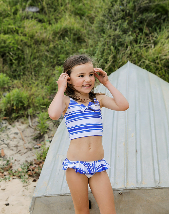 Sea Stripe Frill Bikinis