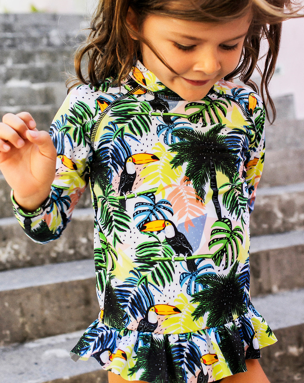 Toucan-can Sea & Snow Frill Rash Top