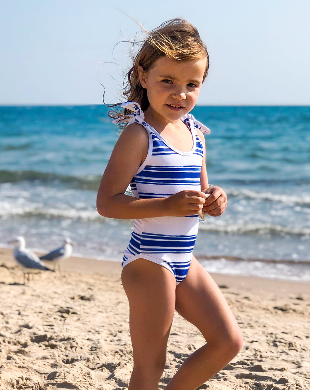 Sea Stripe Tie Swimsuits